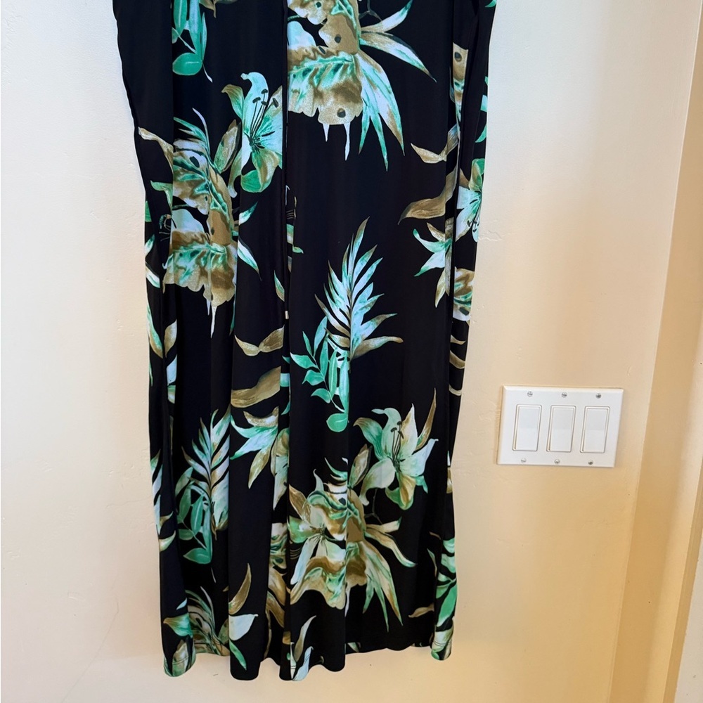 Lauren Ralph Lauren Black and Green tropical wide leg dress pants Sz.2X - Picture 8 of 8